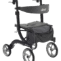 4 Wheel Rollator drive™ Nitro Black 33-1/2 to 38-1/4 Inch Handle Height with 20-1/2 Inch Seat Adjustable Height / Folding Aluminum Frame